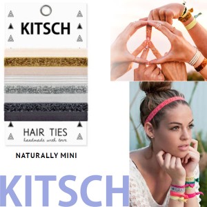 【KITSCH　キッチュ】【NATURALLY MINI】 カリフォルニア発キュートなヘアゴム Hair Tie カラフル ヘアタイ 8本セット 
