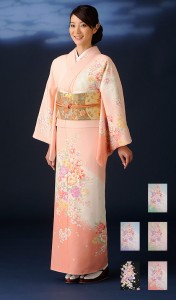 高級-仕立て上がり洗える着物　訪問着　kimono-A 5色