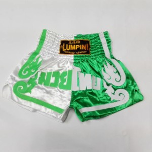 新品 サテン 04 LUMPINI ボクシング パンツ S/M/L/XL 選択 緑白 /ムエタイ/トランクス/通販/大人/キッズ/ジュニア/子供