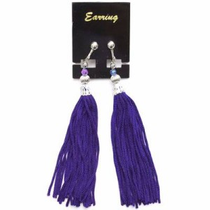 房飾りイヤリング（ピアス）古代紫色
