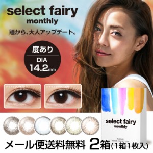 【メール便送料無料】セレクトフェアリー マンスリー 度あり【2箱】select fairy monthly ブラウン ブルー カラコン 度なし 