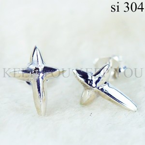 【メール便対応】シルバー925 ピアス 十字架 クロス【シルバーアクセサリー SILVER925 スターリングシルバー】si-00304 ┃