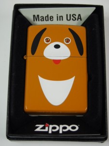 ジッポーZippo いぬ犬Dog 両面（かわいい後姿）#200茶目クリスタル石新品