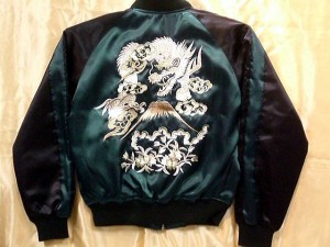 スカジャン 中綿なし　花龍　Sサイズ　日本製本格刺繍のスカジャン