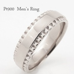 プラチナ メンズリング 指輪 デザイン Pt900 幅広 豪華 通販 男性用 送料無料