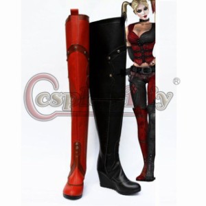 高品質 高級 オーダーメイド ブーツ 靴 バットマン 風 ハーレー・クィン タイプ Batman Harley Quinn Adult Women Harley Quinn