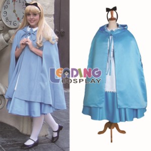 高品質 高級コスプレ衣装 ディズニー 不思議の国のアリス 風 オーダーメイド ドレス Cloak Alice in Wonderland Costume Dress Adult