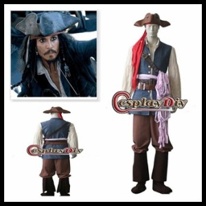 高品質 高級コスプレ衣装 パイレーツ・オブ・カリビアン 風 ジャック・スパロウ タイプ Jack Sparrow Cosplay Pirates of the Caribbean