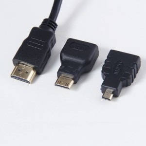 3in1 HDMI to HDMI/miniHDMI/microHDMI 変換ケーブル(オスーオス) 1080P☆1.5m