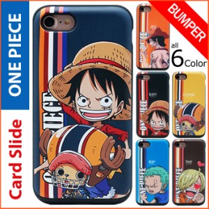 送料無料(速達メール便) ONE PIECE Card Slide ケース iPhone 8 7 Plus 6s 6 Galaxy S8 S8+ S7edge