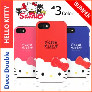 ★送料無料(速達メール便) Hello Kitty Deco Double Bumper ケース iPhone SE3 SE2 XS X 8 7 Plus