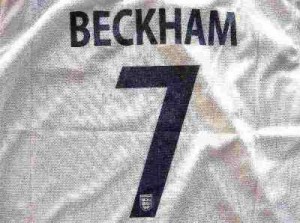 子供用 K016 17 イングランド 白 BECKHAM*7 ベッカム ゲームシャツ パンツ付 /サッカー/キッズ/ジュニア/ユニフォーム/上下セット