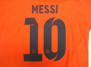 子供用 K134 14 バルセロナ MESSI*10 メッシ オレンジ ゲームシャツ パンツ付 /サッカー/キッズ/ジュニア/ユニフォーム /上下セット