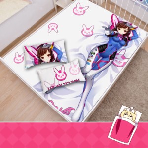 描き下ろし添い寝シーツ♪オーバーウォッチ ディーバ D.Va イラスト シングル フィットタイプシーツ&ピローケースセット/アニメ/2mX1.2m