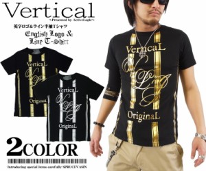 VERTICAL ブランドロゴ ライン 半袖 Tシャツ  vl70622 メンズファッション　キレイメ　シンプル　メンズカジュアル　ネック　メンズ　ス