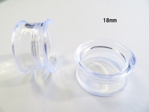 アクリル ダブルフレアアイレット ネジ式【18mm】透明ピアス/シークレットピアス