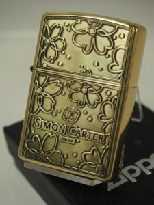 ジッポーZippo Simon Carter（サイモンカーター）金 SCP-025新品London フラワー ブラス