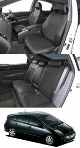 トヨタ　プリウス20系　シートカバー　レザー＆パンチング　ブラック　1台分セット