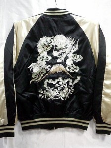 スカジャン 花龍　日本製本格刺繍のスカジャン ２Lサイズ