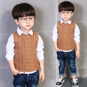 春秋冬新品 男の子ニットベストトップス キッズベスト ノースリブジャケット 子供服 子供セーター 男の子韓国風