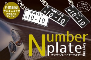 名入れ キーホルダー ナンバープレート アクリル 車 バイク 名入れ無料 ナンバーキーホルダー プチギフト 片面彫刻 文字入れ 彫刻 ギフト