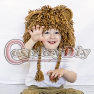 高品質 高級 コスプレ道具 オーダーメイド ライオン 風 マスク 仮面 キャップ ニット 帽子 Child Cartoon Lion Beanies Hat For Kids