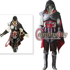 高品質 高級コスプレ衣装 ゲームシリーズ アサシンクリード II 風 Assassin's Creed 2 Ezio Auditore da Firenze Black Ver.3