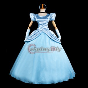 高品質 高級コスプレ衣装 ディズニー シンデレラ 風 ドレス dress オーダーメイド Costume Blue Princess Cinderella Dress Ver.2 