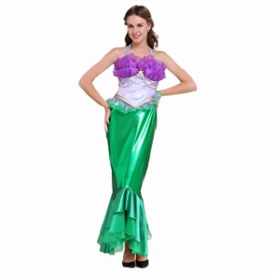 高品質 高級コスプレ衣装 ディズニー リトルマーメイド 風 アリエル タイプ オーダーメイド ドレス The Little Mermaid Cosplay Dress