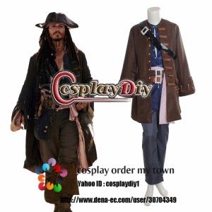 高品質 高級コスプレ衣装 パイレーツ・オブ・カリビアン 風 ジャック・スパロウ タイプ Jack Sparrow Cosplay Pirates of the Caribbean