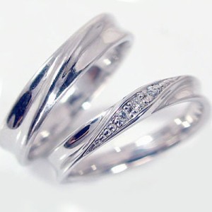 結婚指輪 マリッジリング シルバー ペアリング ダイヤモンド 2本セット SV925 ダイヤ 0.04ctの通販はWowma!（ワウマ
