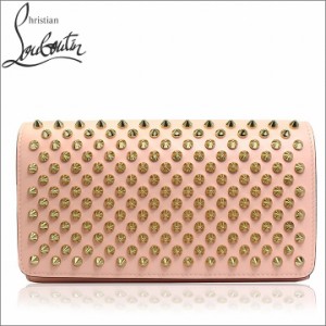 Christian Louboutin クリスチャン ルブタン 財布 長財布 1165076-m563 マカロン スパイク スタッズ ストラップ ピンク クリスチャンルブ