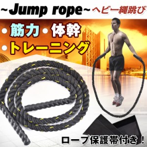 ヘビー縄跳び ジャンプロープ 運動 ダイエット 筋トレ トレーニング 保護帯付き 2.4kg 3m 二の腕 太もも ふくらはぎ 体幹 握力 de044