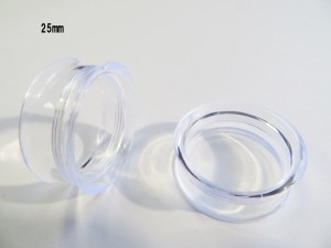 アクリル ダブルフレアアイレット ネジ式【25mm】透明ピアス/シークレットピアス