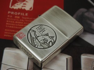 ジッポーキャットZippo 墨絵画家　本多豊國 ねこ 猫 睡りねこシルバー新品200