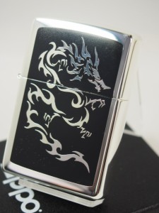 ジッポーZippo　タトゥー ドラゴン（竜 龍・ブラック）タトゥーシルバー BKSP7