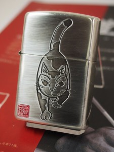 ジッポーキャットZippo 墨絵画家　本多豊國 ねこ 猫 シルバー新品200