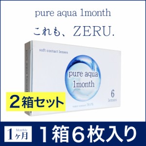  1ヵ月コンタクトレンズ 1箱6枚入り (両目半年分) 2箱セット 使い捨て コンタクト  ピュアアクア ワンマンス