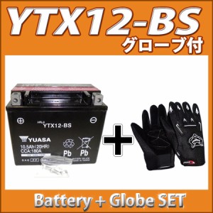 グローブ付 ◆ 台湾 YUASA ユアサ YTX12-BS 【互換 GTX12-BS FTX12-BS DTX12-BS】ゼファー750 ZZR400 フュージョン 初期充電済 即使用可