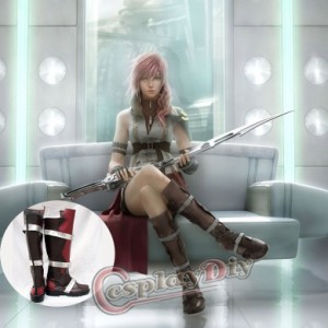 高品質 高級 オーダーメイド ブーツ 靴 ファイナルファンタジーXIII 風 ライトニング リターンズ FINAL FANTASY XIII SQUARE ENIX タイプ