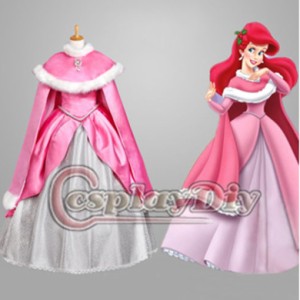 高品質 高級コスプレ衣装 ディズニー リトルマーメイド 風 アリエル タイプ ドレス Pink Bell Princess Ariel Dress Ver.9 