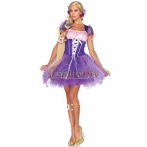 高品質 高級コスプレ衣装 ディズニー 塔の上のラプンツェル 風 プリンセス ラプンツェル タイプ ドレス Rapunzel sexy dress