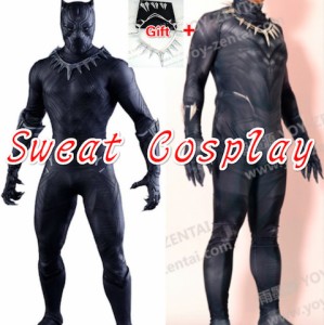 高品質 高級コスプレ衣装 キャプテンアメリカ 風 ブラックパンサー タイプ Black Panther Costume Black Panther Spandex Suit Cosplay