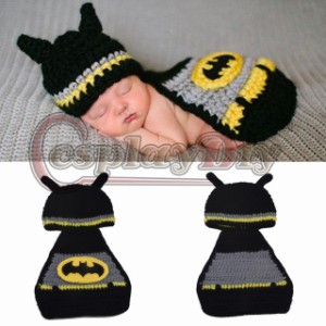 高品質 高級コスプレ衣装 赤ちゃん 新生児 ベビ服 ベイビー バットマン 風 オーダーメイド baby Batman handmade Manual Knitting