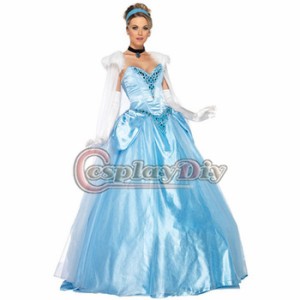 高品質 高級コスプレ衣装 ディズニー シンデレラ 風 ドレス dress オーダーメイド Costume Blue Princess Cinderella Dress Ver.3