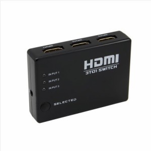 HDMI切替器/セレクター 3HDMI to HDMI（メス→メス） 3D対応 V1.4（ 3入力 to 1出力)リモコン付