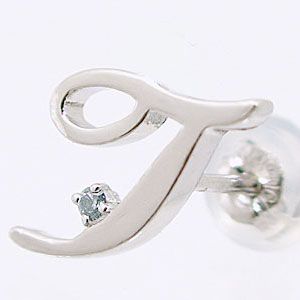 プラチナ ブルーダイヤ 片耳ピアス イニシャル Pt900 ピアス 名前 ネーム 頭文字 アルファベット Tの通販はau Pay マーケット Maオリジンジュエリー Aupayマーケット店