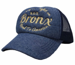 メッシュキャップ Bronx ブロンクス 刺繍 ネイビー メンズ 帽子 サイズ調節可能 exas