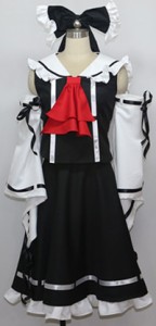 東方Project 東方緋想天 博麗 霊夢 黒い版 巫女服 コスチューム パーティー イベント コスプレ衣装cc1557