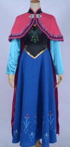 映画 ディズニー Frozen アナと雪の女王 アナ 主人公の王女 ドレス コスプレ衣装H-145